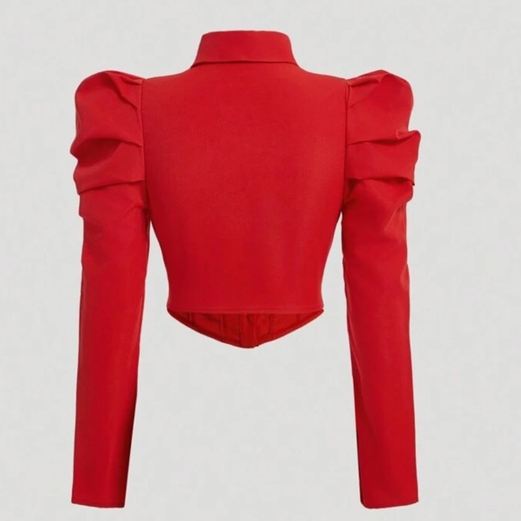 Red Button Up Top - Picture 2 of 4